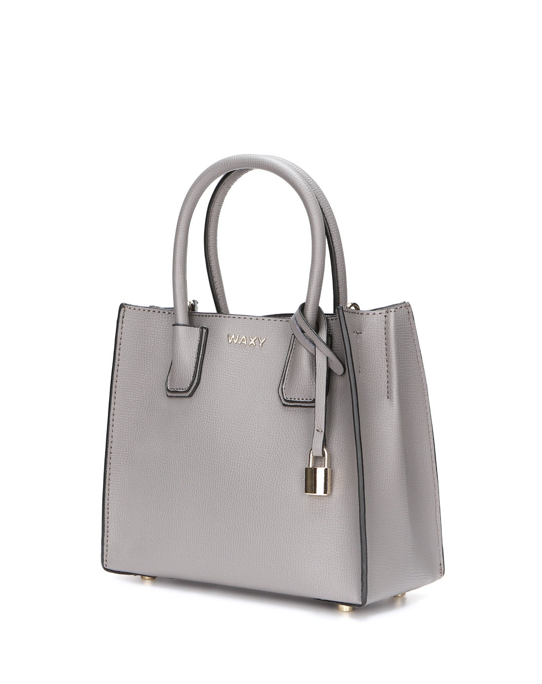 欧时力集团旗下waxy女包专场 牛皮时尚锁头手提小方包灰色 商品编码:x