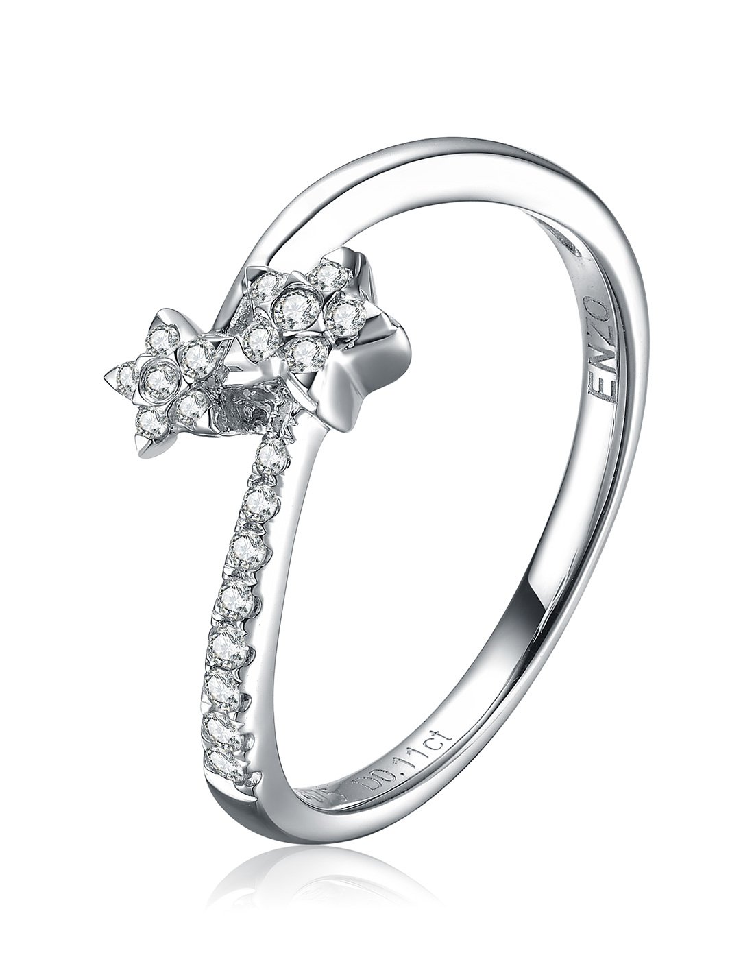 大牌驾到02明星配饰enzo珠宝专场enzo m&m 9k金(白)群镶钻戒指3er