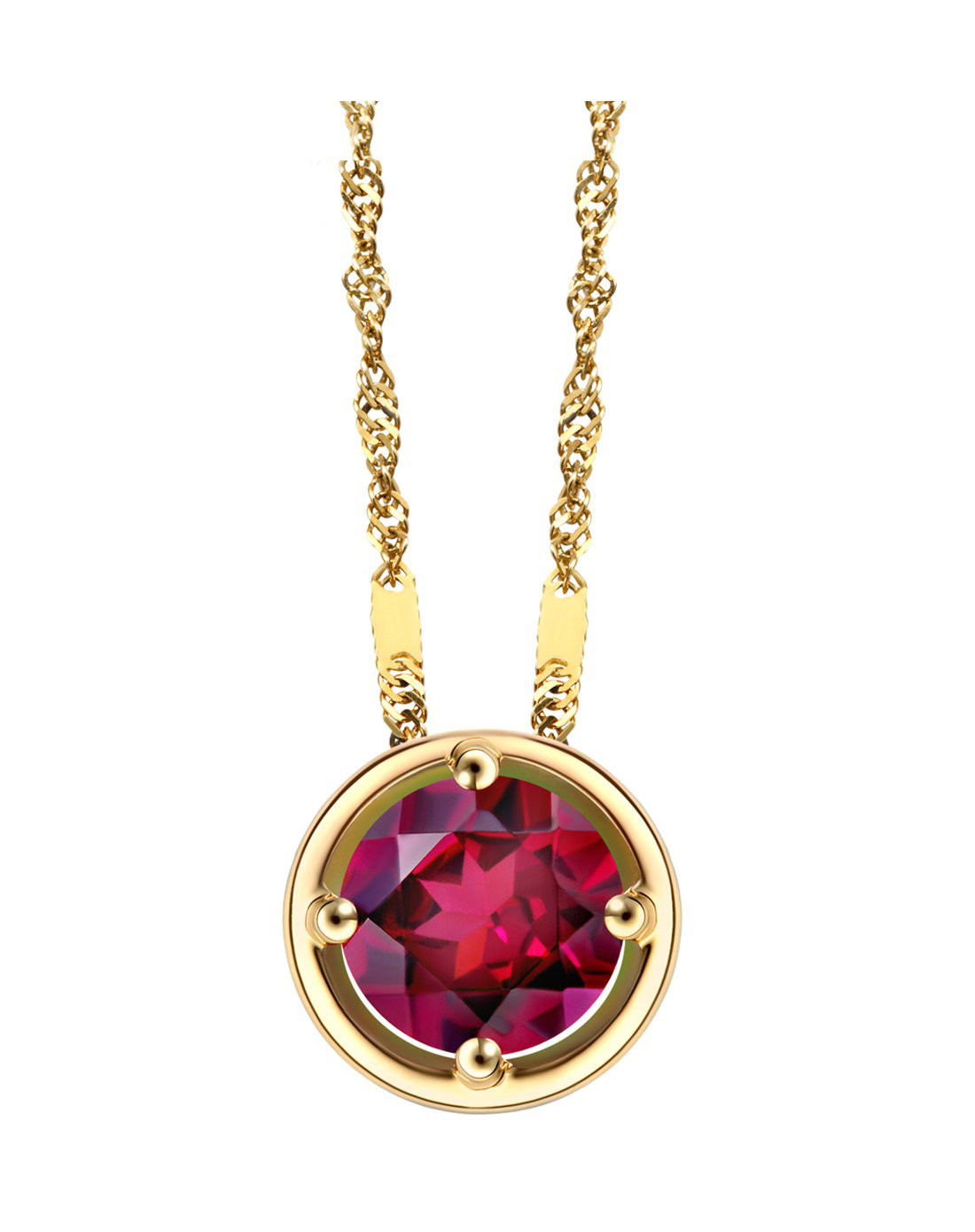 enzo 生辰石系列 18k黄金石榴石吊坠