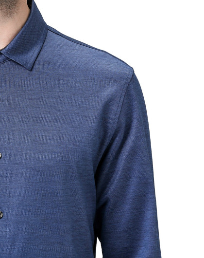 都市简约莱赛尔亲肤衬衫蓝色