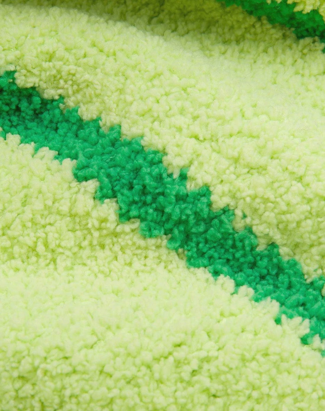 男女宝春秋雪尼尔前开带帽上衣浅绿 深绿条