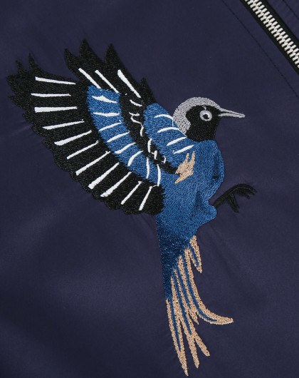 男士个性刺绣图案插肩袖夹克款棒球服