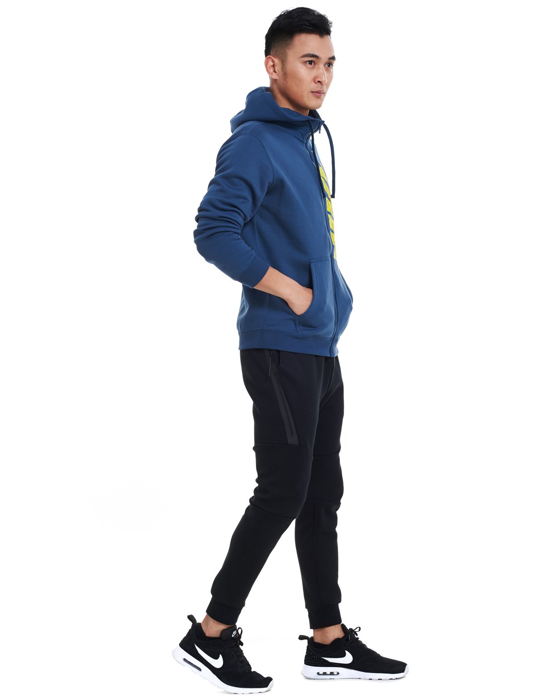 男款蓝色连帽夹克 运动休闲系列