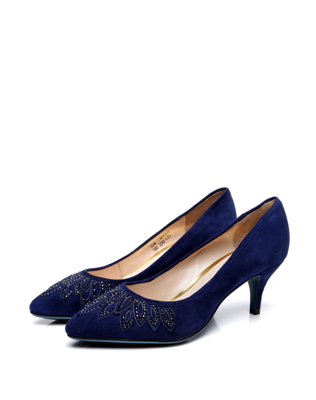 歌斯东尼gastone lucioli&诗兰柏高slbg混合职场新贵深蓝羊皮革中跟