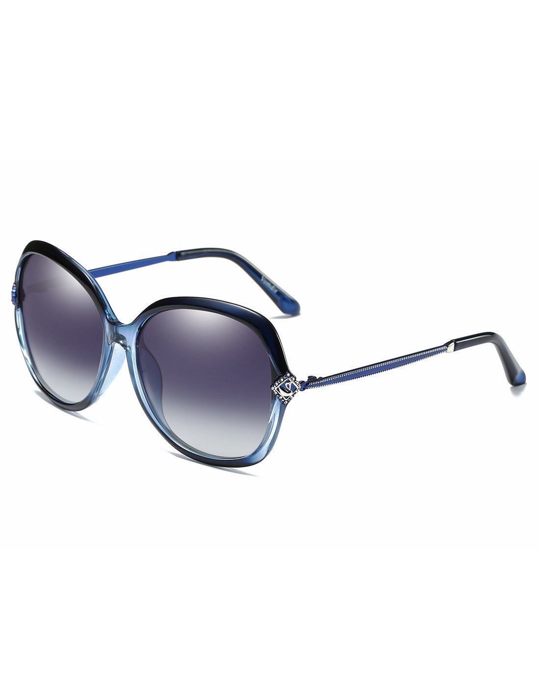 名媛风尚镶钻高清偏光镜玳瑁色框/灰片