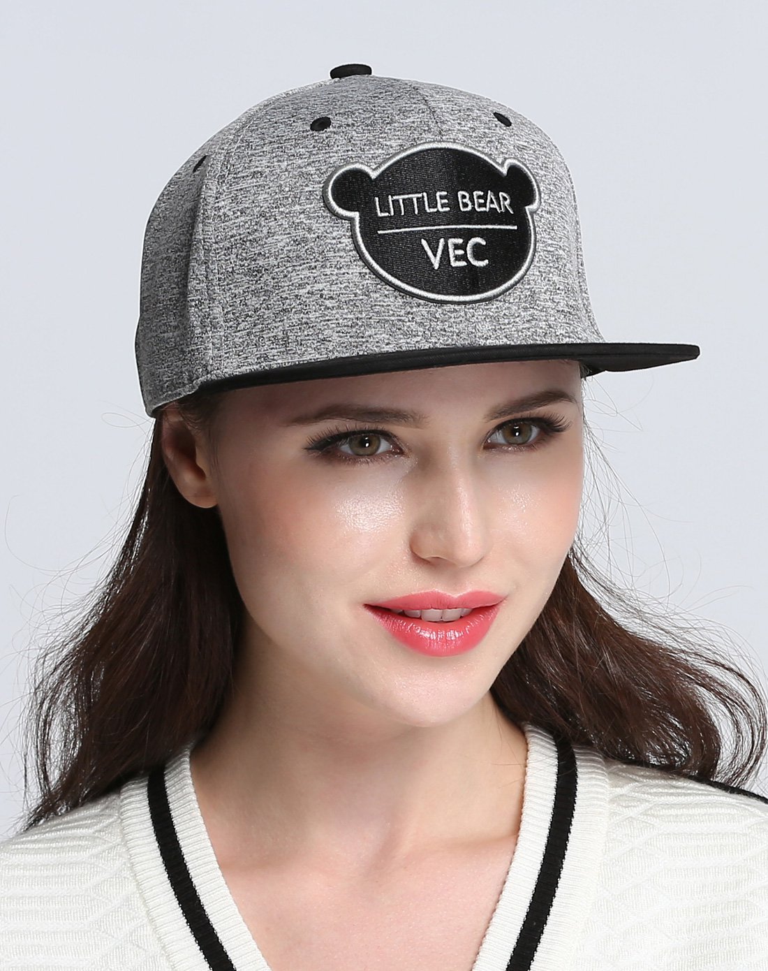 vec 韩版个性潮款嘻哈帽休闲平顶帽灰色