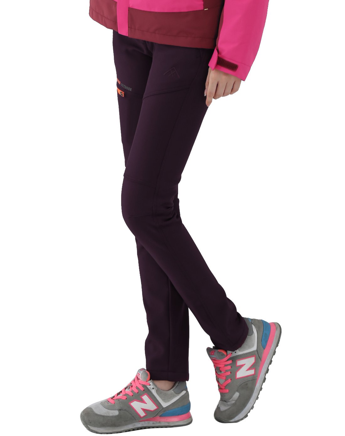 保暖内里绒 女款冲锋裤 经典休闲风紫色