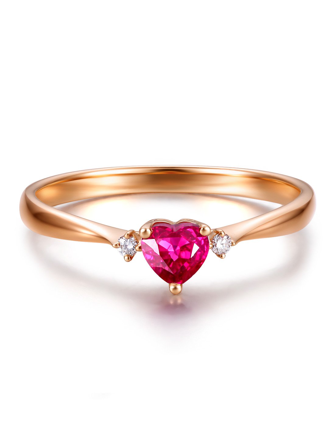 谢瑞麟 18k金心形彩宝戒指