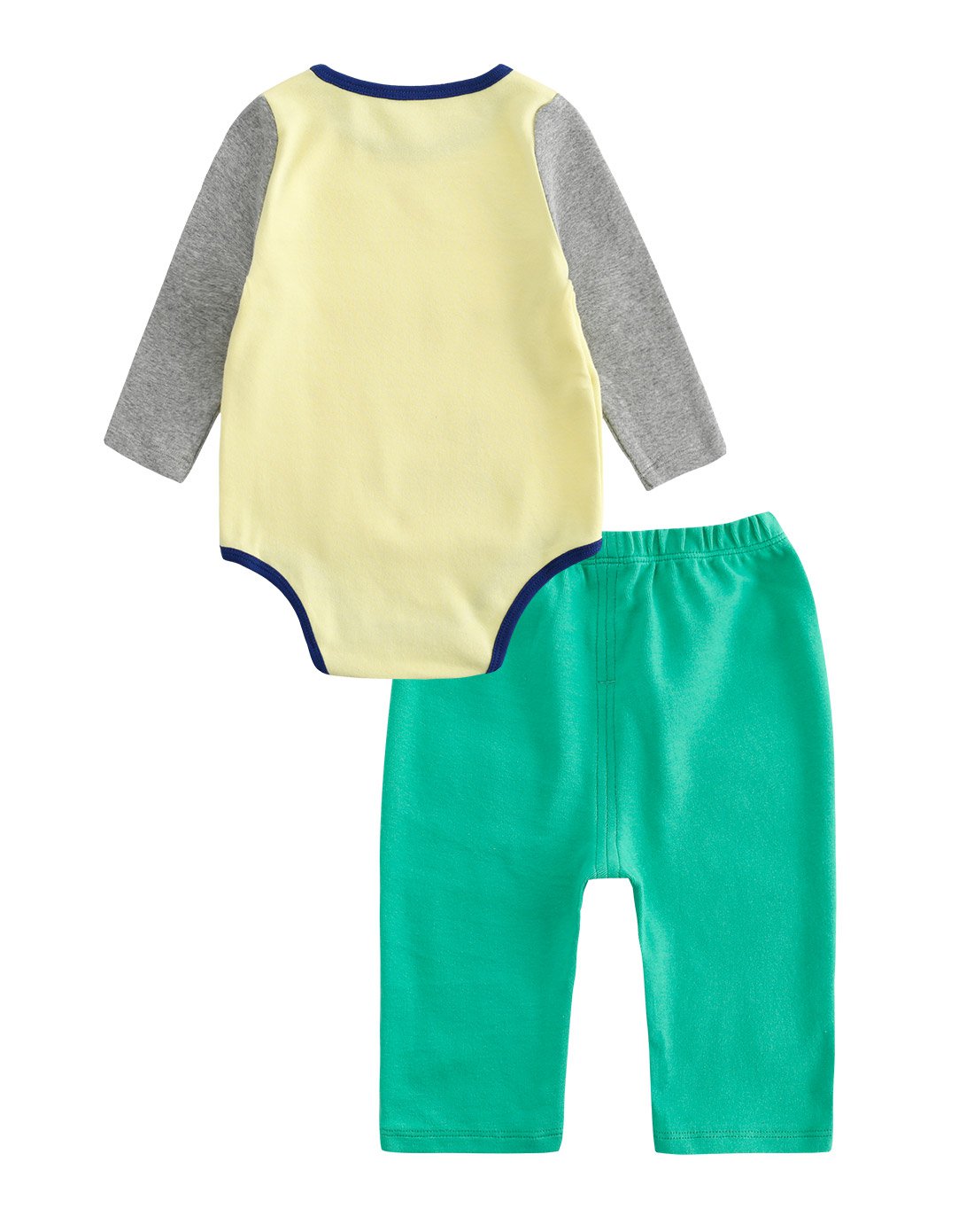 婴童长袖包屁衣套装黄色