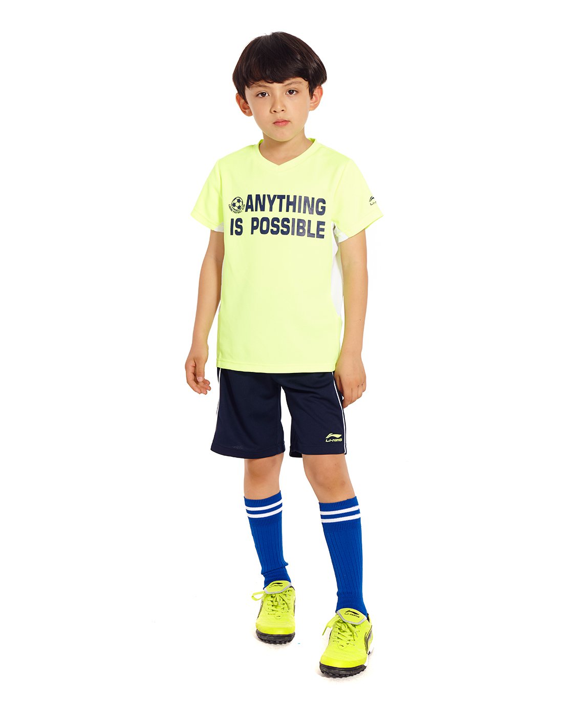 李寧li-ning kids比賽套裝熒光黃綠aatl013-3_唯品會