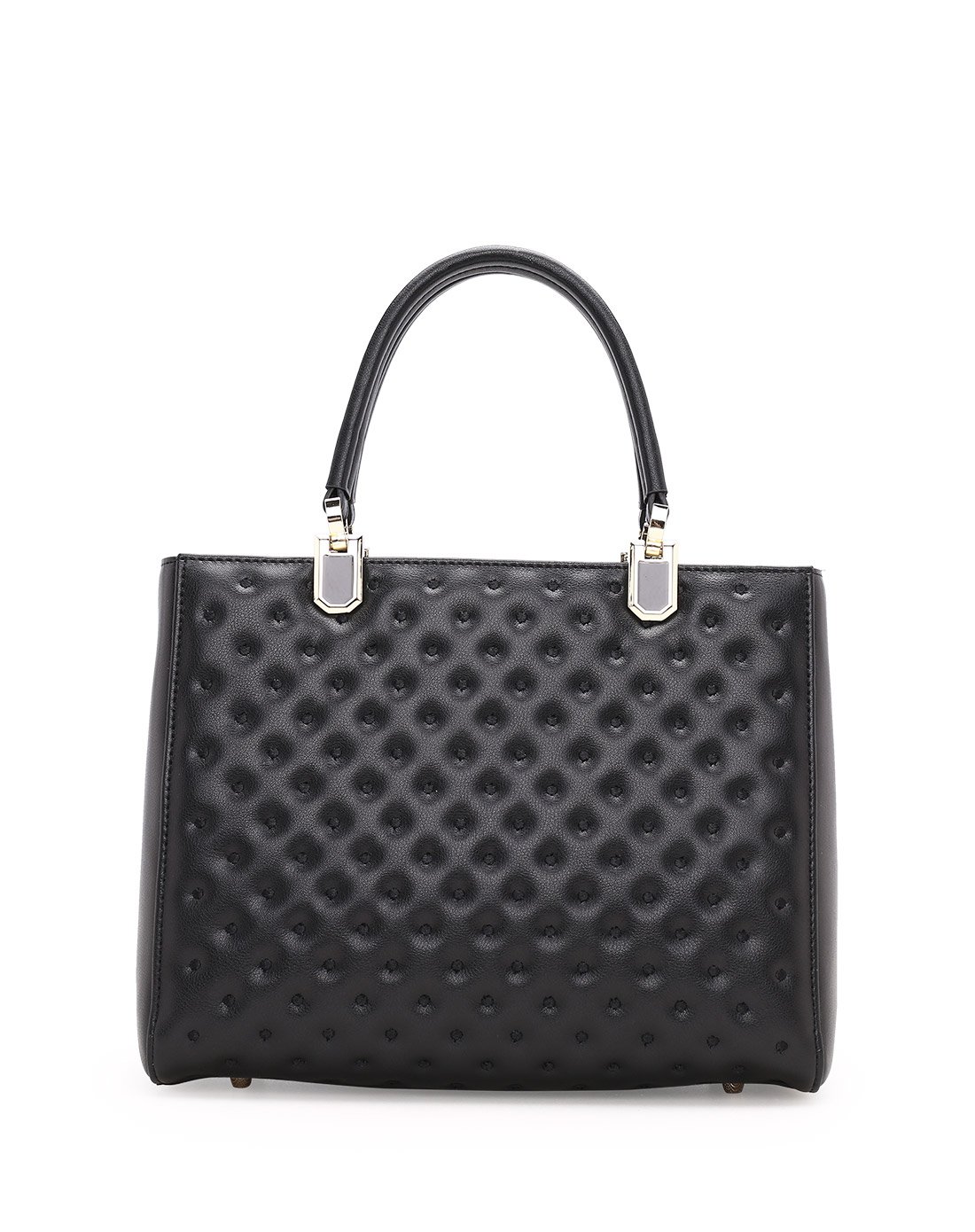 优雅波点手提单肩包 大款浅灰