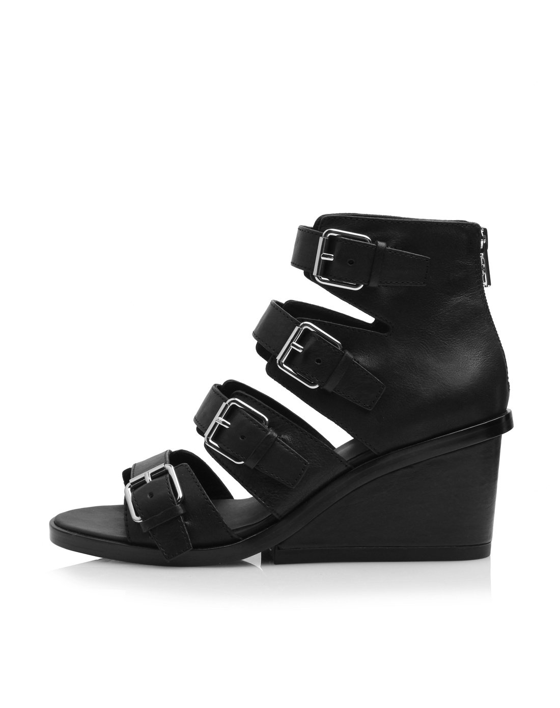 ash 时尚简洁多扣袢坡跟凉鞋