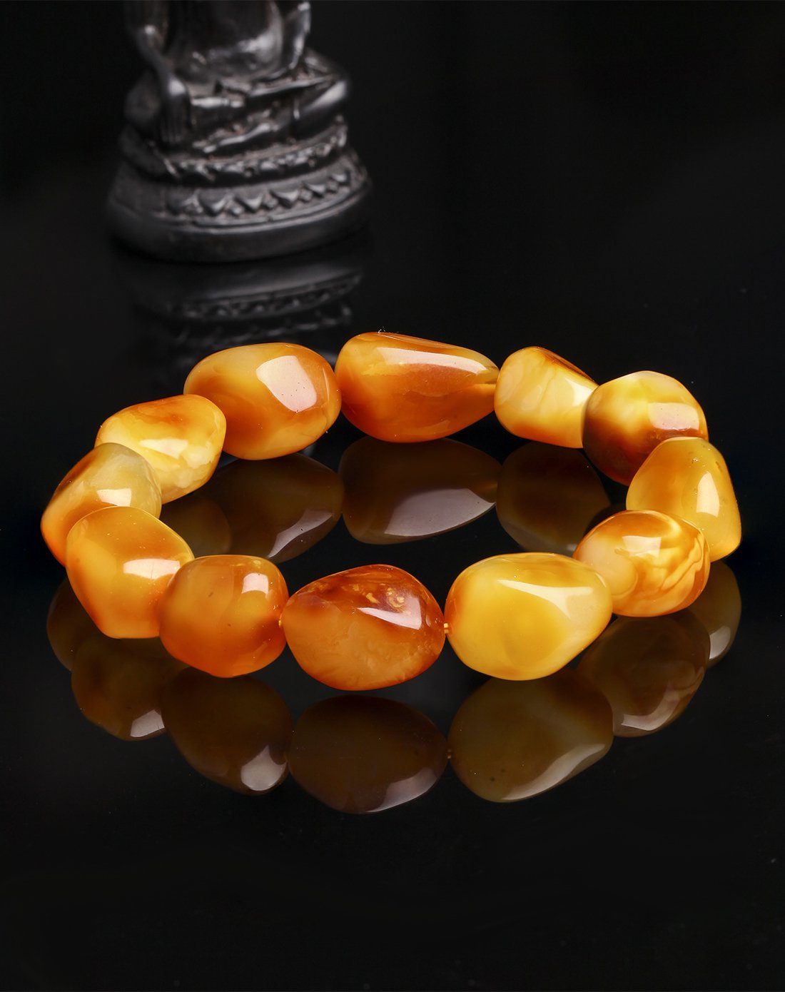 mary windsor 焦糖色琥珀蜜蜡随形手链约18g附证书