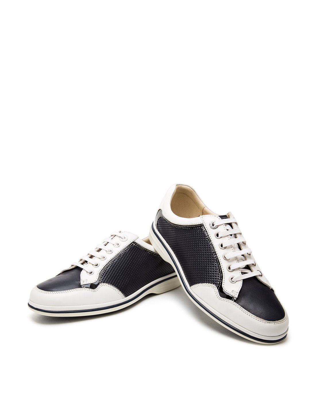 时尚拼色腊摔小牛皮透气舒适休闲加州鞋