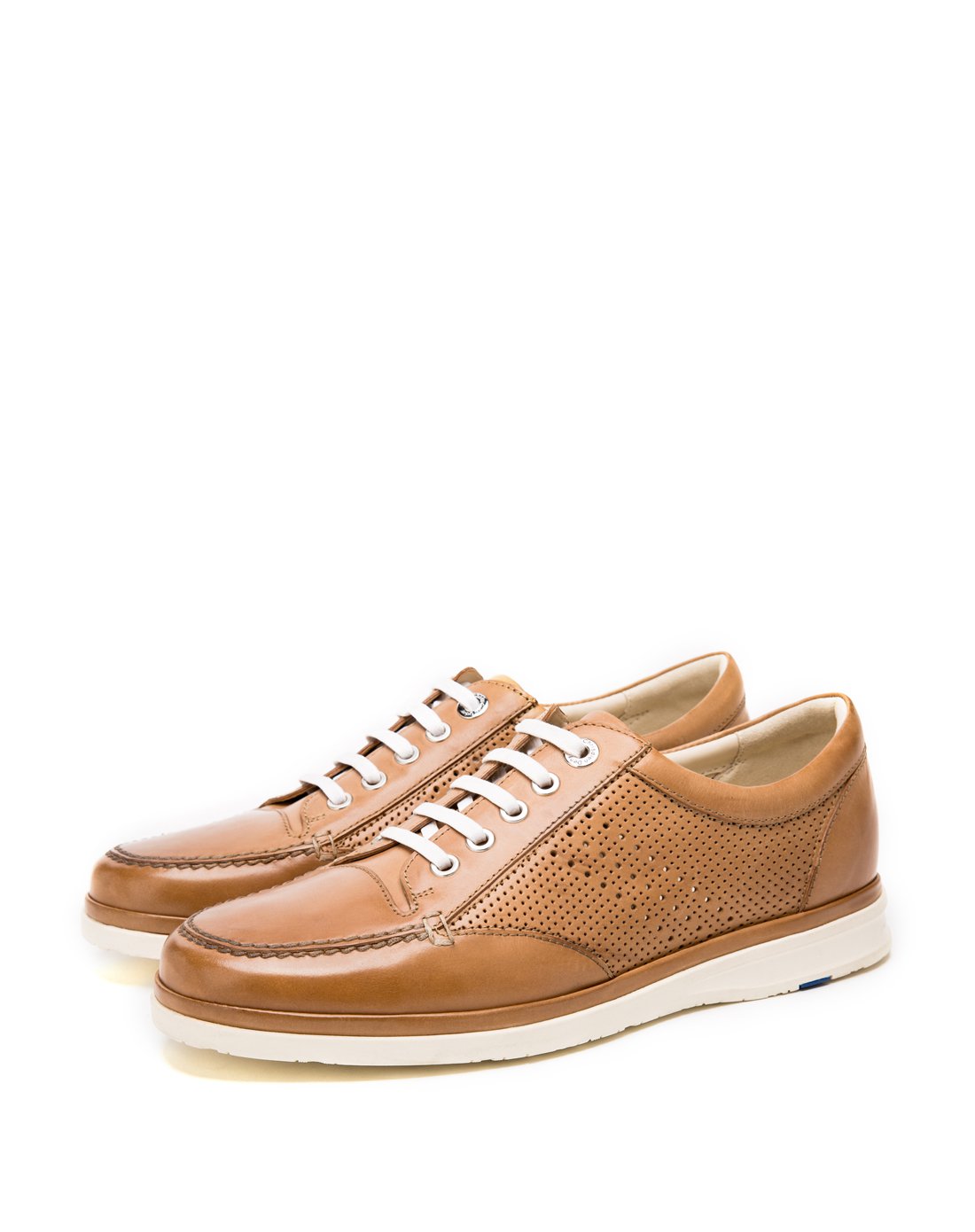 杏色胎小牛皮舒适休闲加州鞋