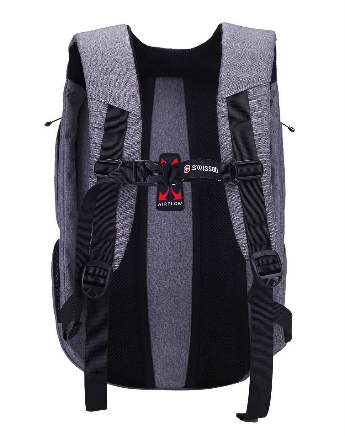 中性款韩版双肩背包 多功能收纳灰色