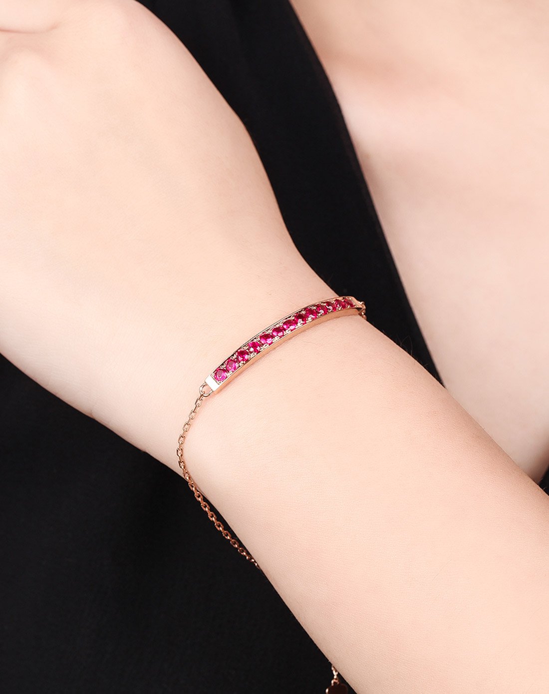 鑫万福珠宝专场鑫万福 18k金红宝石手链wbys9177_唯品会