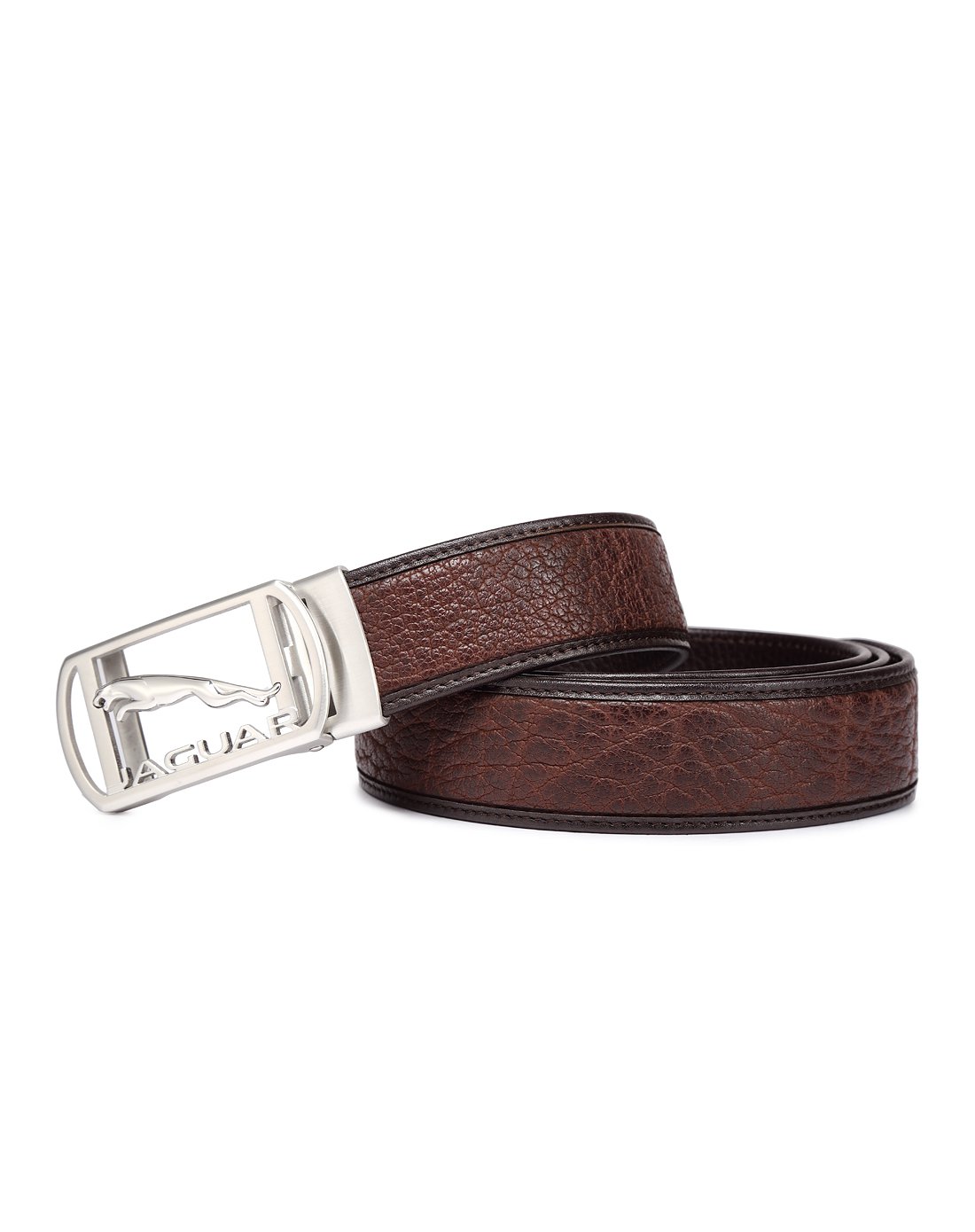 男士简约大气牦牛皮自动扣皮带咖啡色