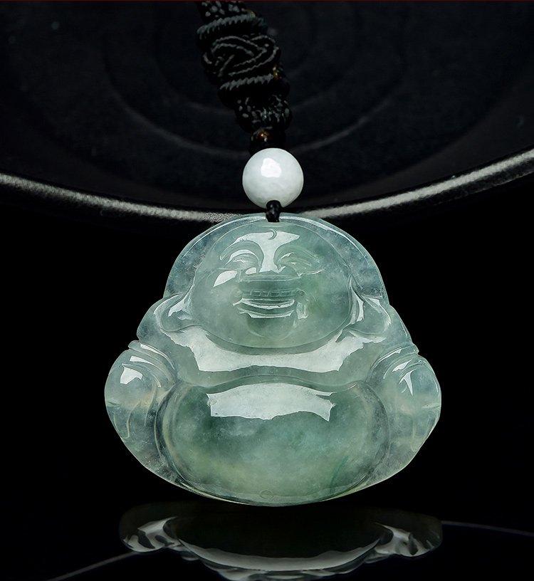 凤禧phoenisess玉器专场凤禧 冰种飘花天然翡翠佛公吊坠n162wdf01628_