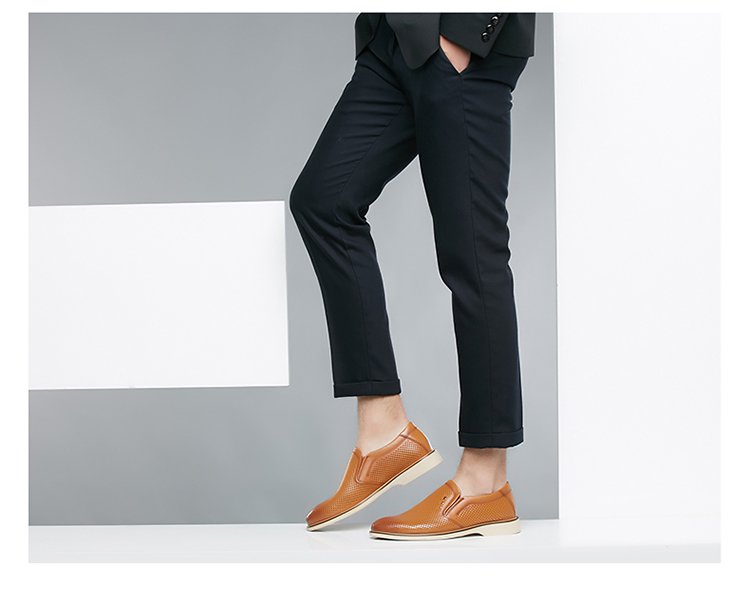 意尔康yearcon2017新款夏季牛皮革冲孔皮鞋黑色7302zl97443w-10_唯品