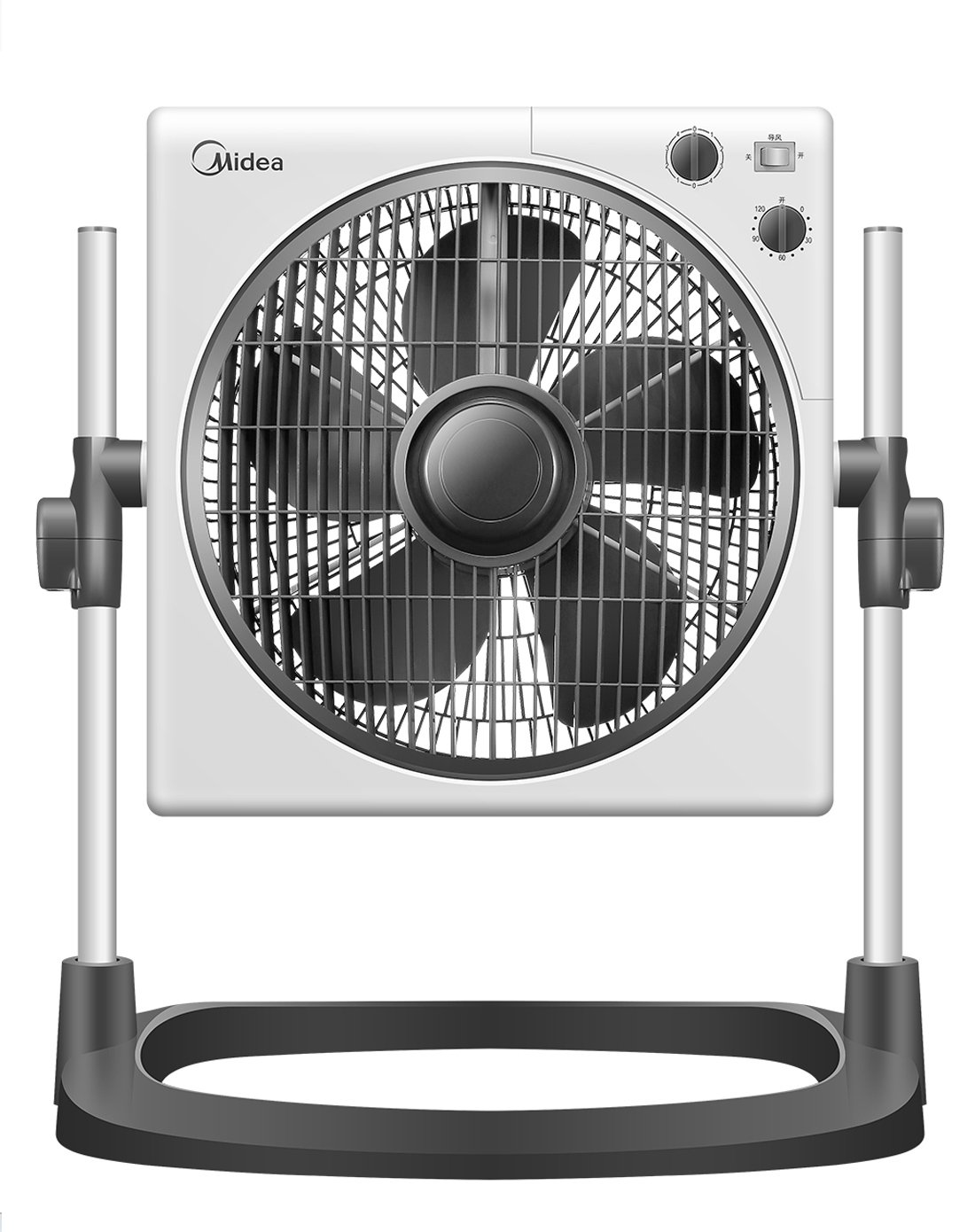 机械五叶4档2h定时360°双向导风升降鸿运扇灰色