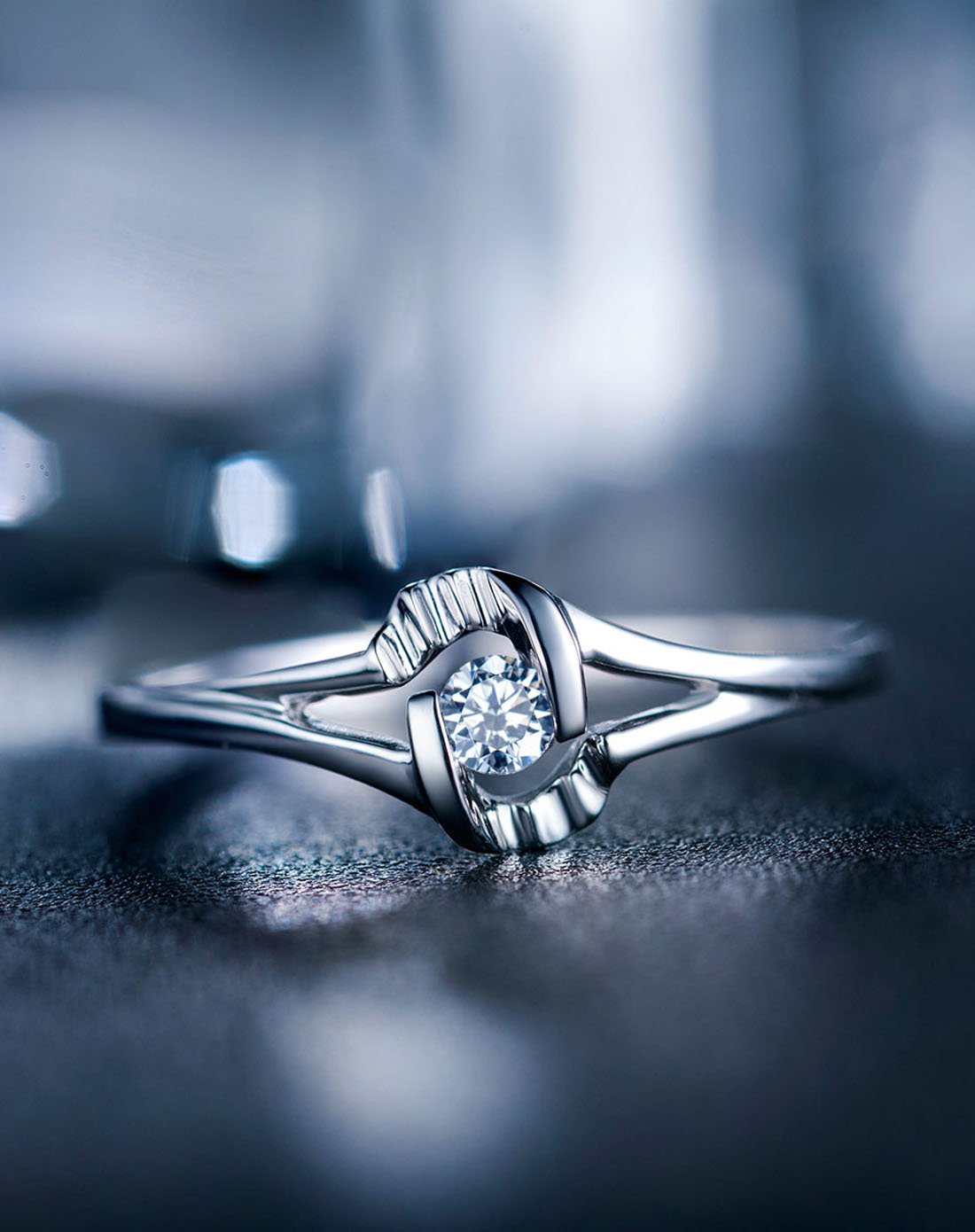 喜钻 特惠pd950钯金钻石女戒