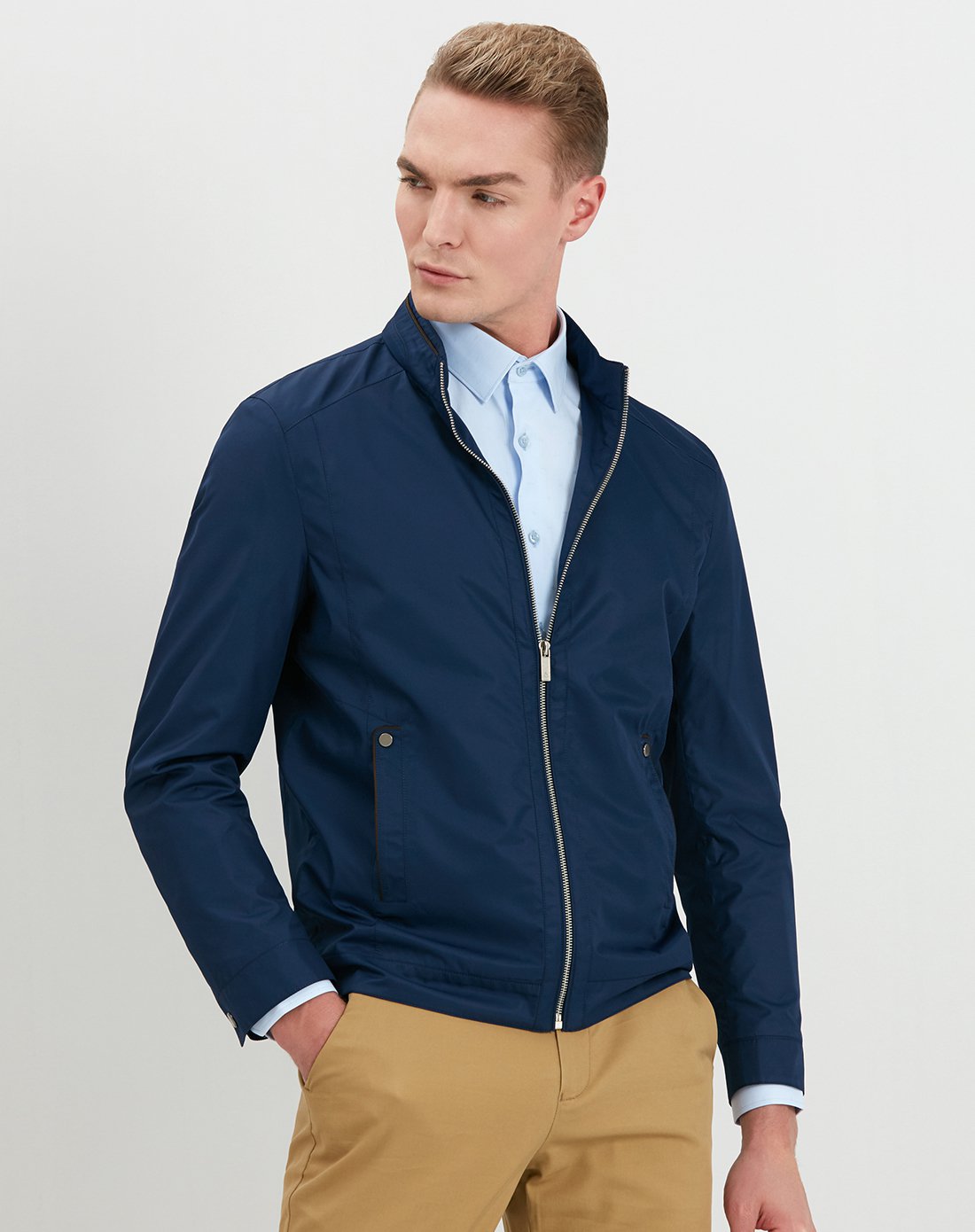 杉杉firs男装专场 翻领男士商务时尚休闲夹克米白 运费 (订单满288免