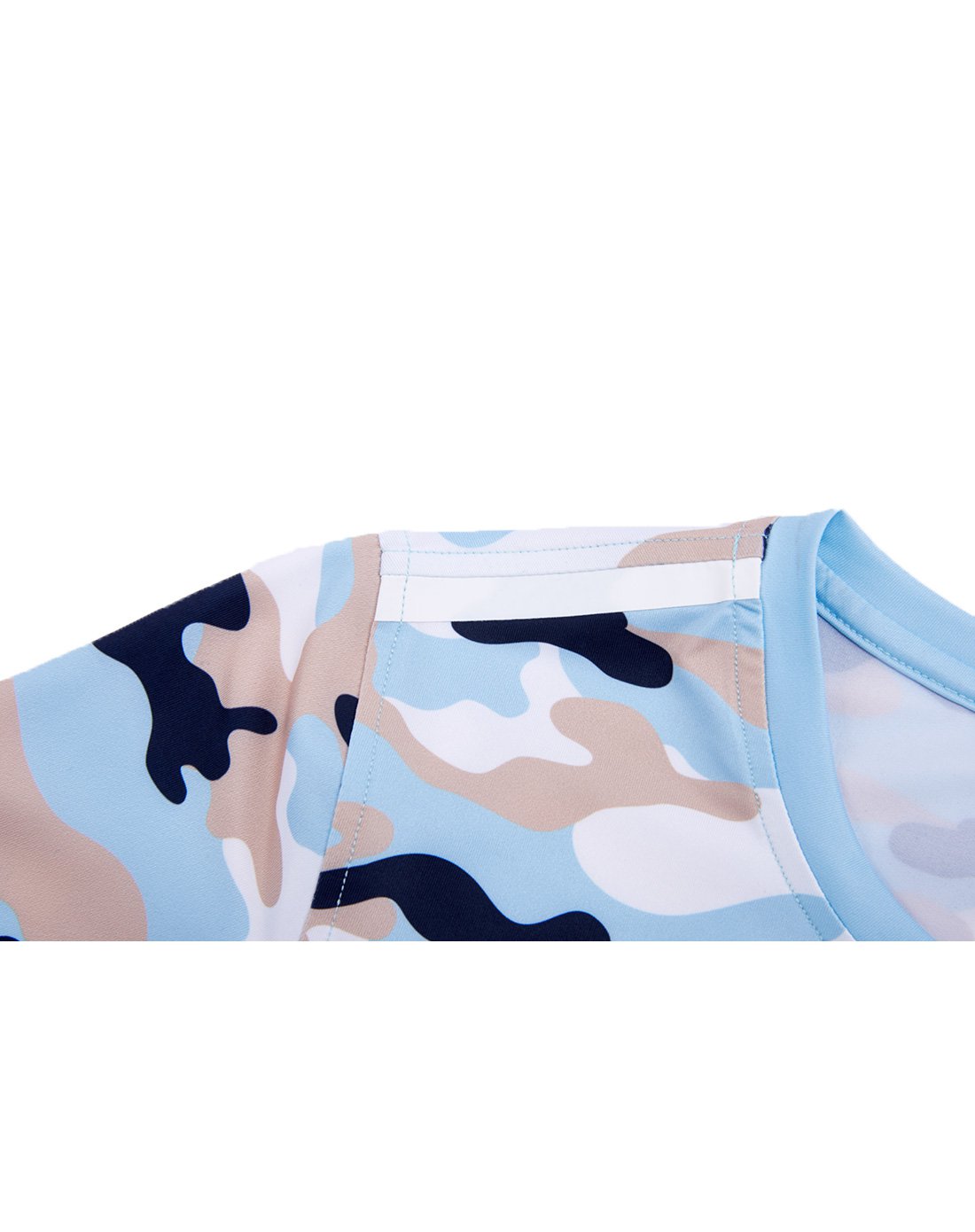 骆驼牌户外女士鞋服专场炫酷时尚迷彩军营风 女款短t冰蓝迷彩p784s1e0