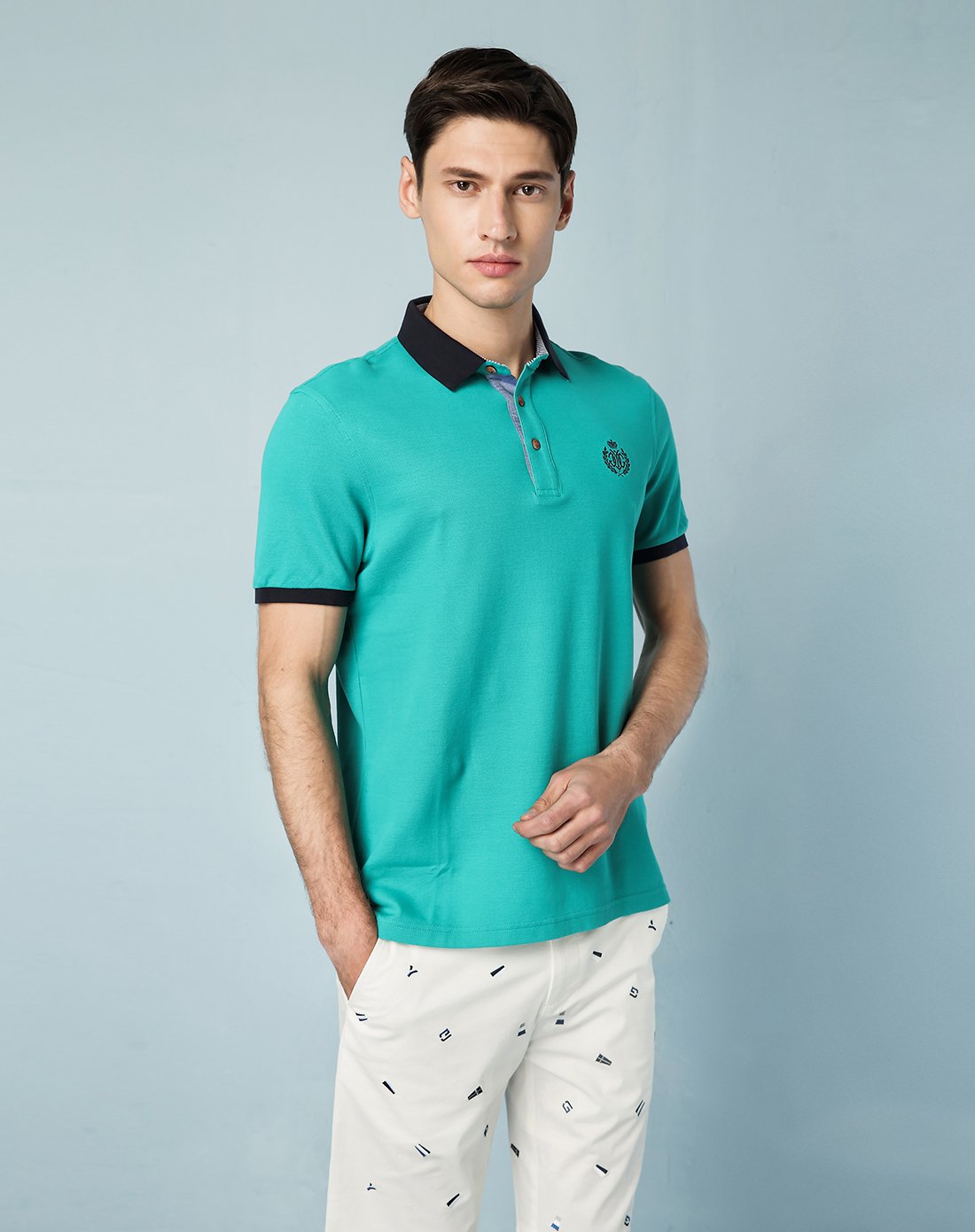 男款青绿短袖t恤