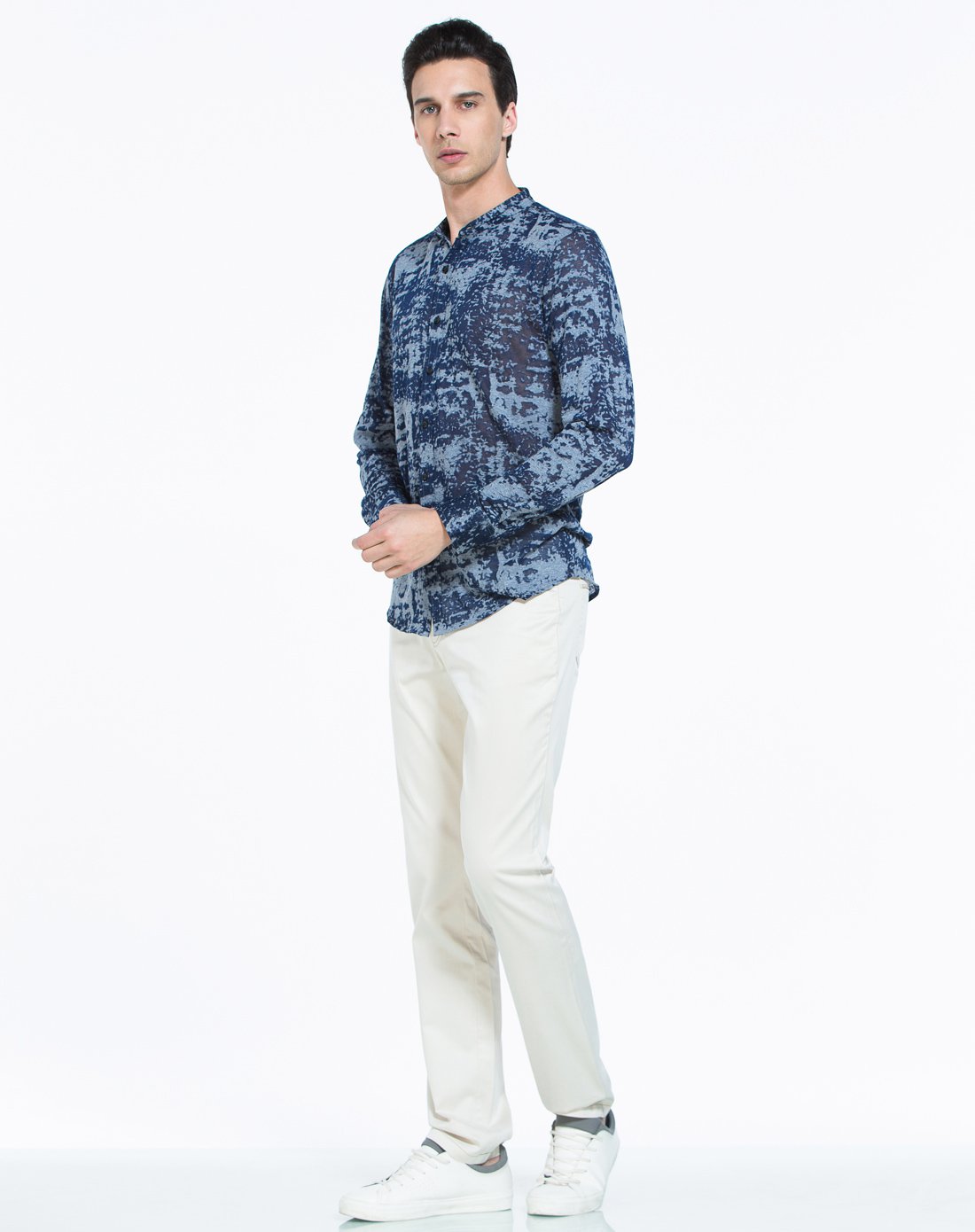 elle homme男装特卖旗舰店(旧)男士时尚百搭舒适棉质长袖休闲衬衫