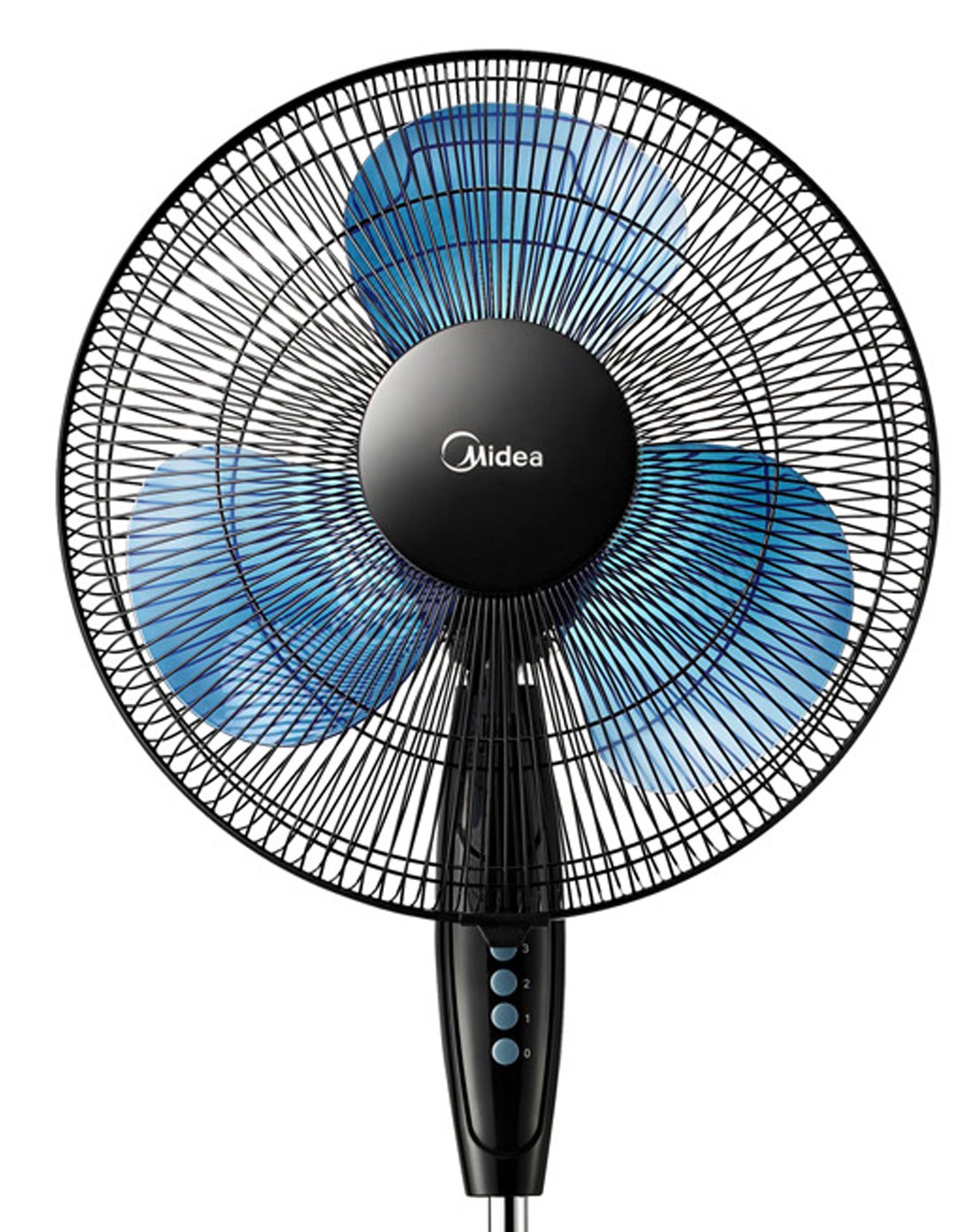 美的midea风扇专场机械黑魅三叶3档风速可摇头静音落地扇fs40-11l