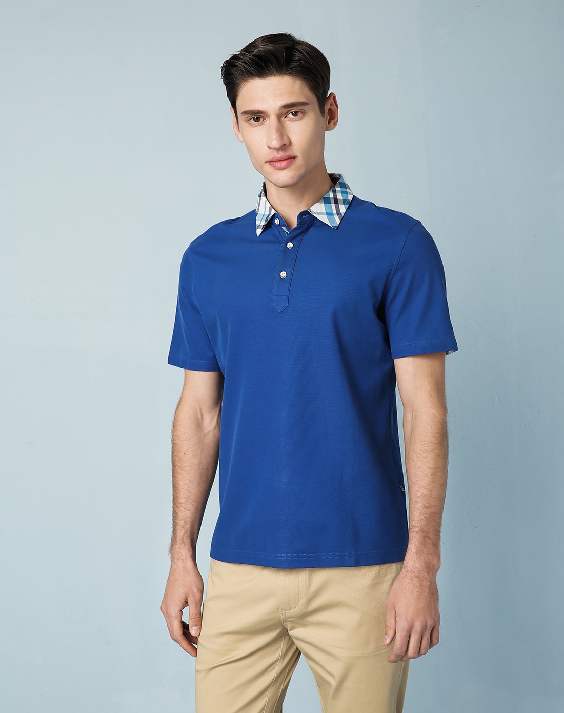 金利来gy服饰男款中蓝短袖t恤ts00128-e1201-55_唯品会