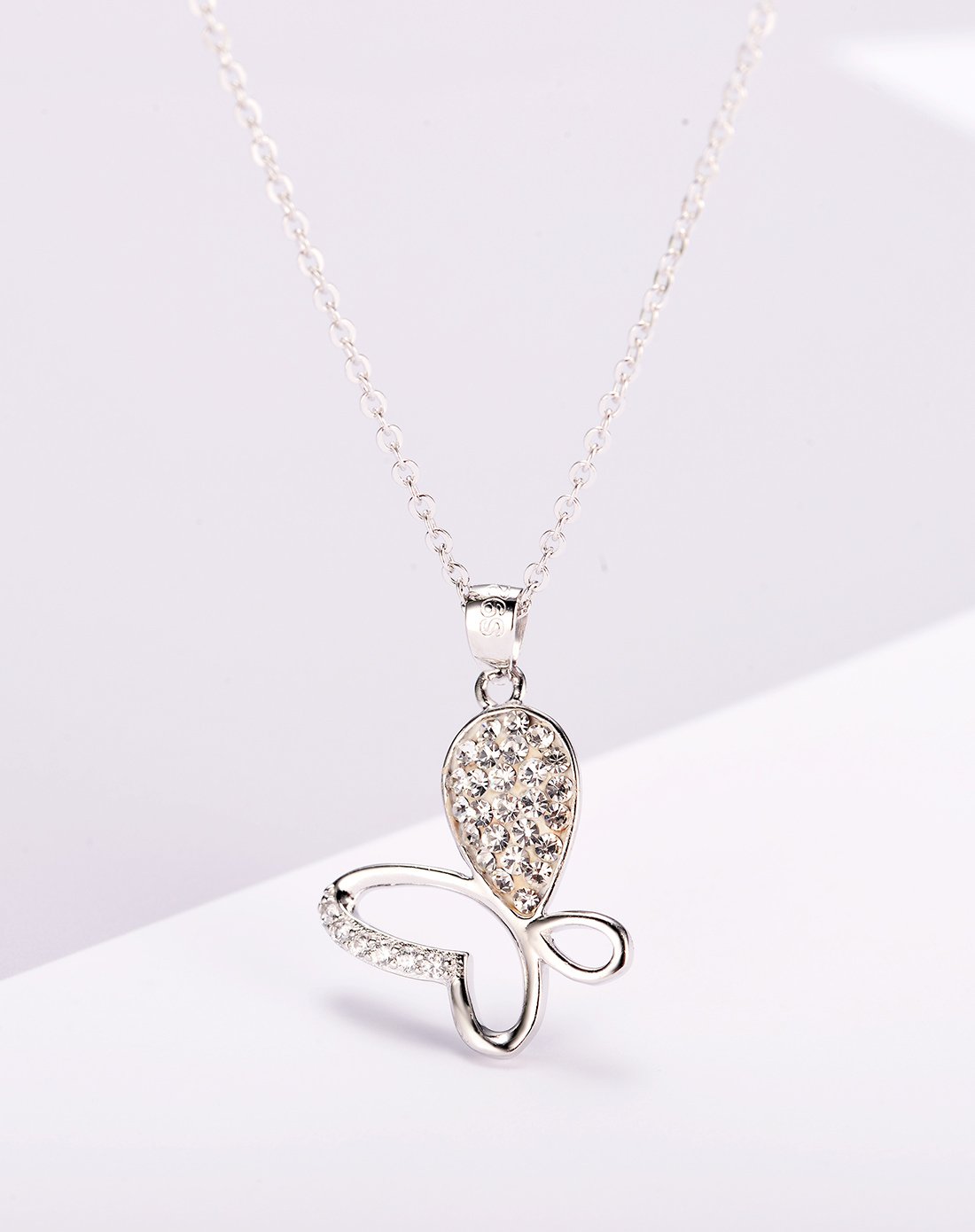 闪耀蝴蝶s925银套链银色