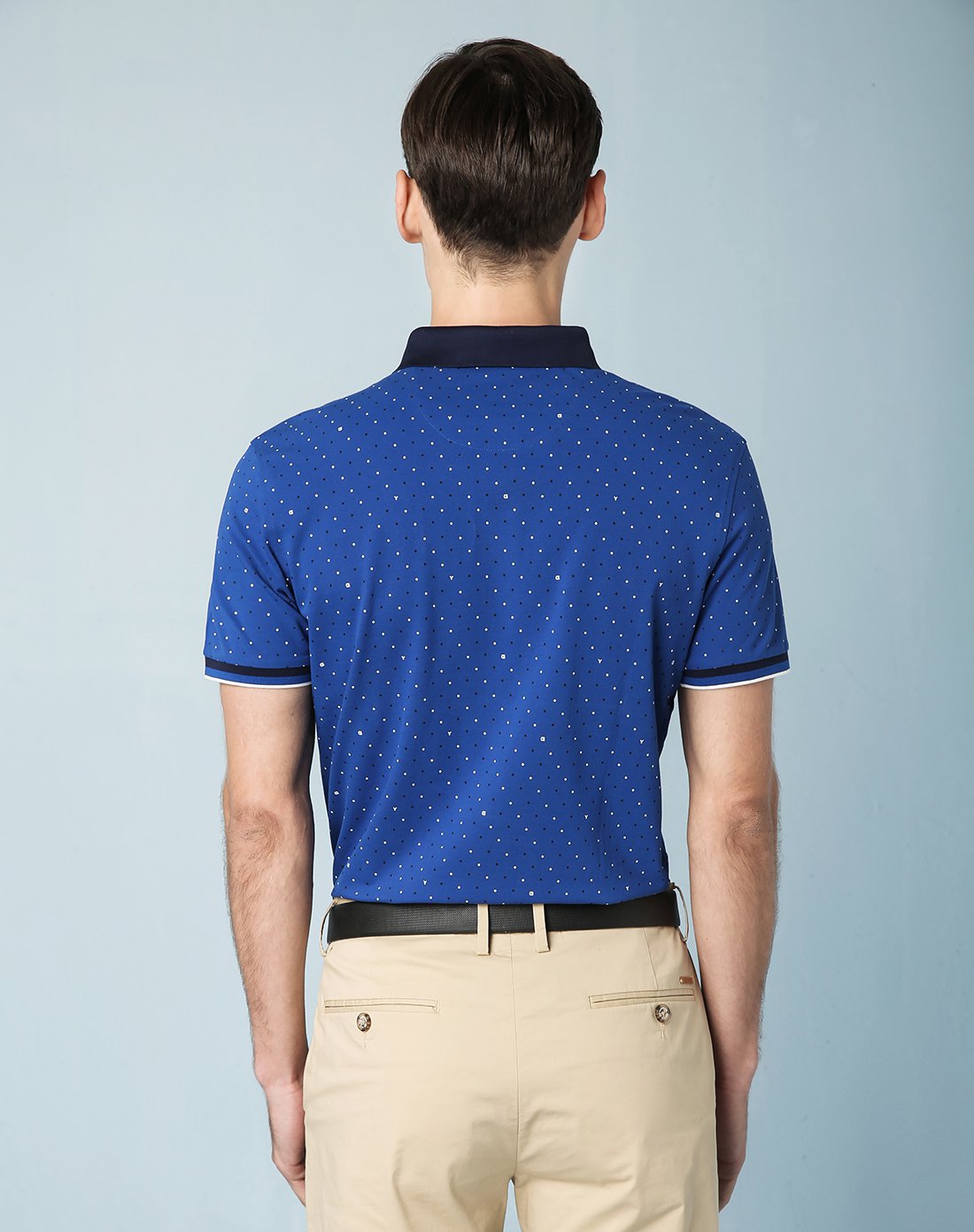 商务系列-金利来gy goldlion时尚休闲男款中蓝短袖t恤tst0089-f1203