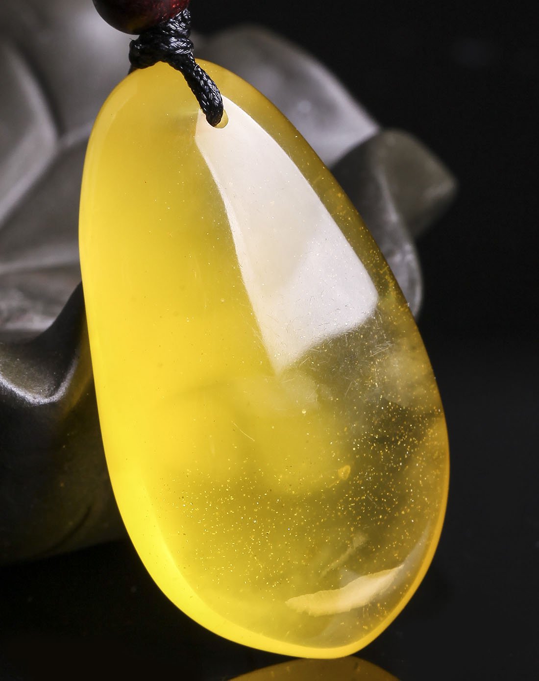 mary windsor 随形水滴透明金珀琥珀吊坠6.03g附证书