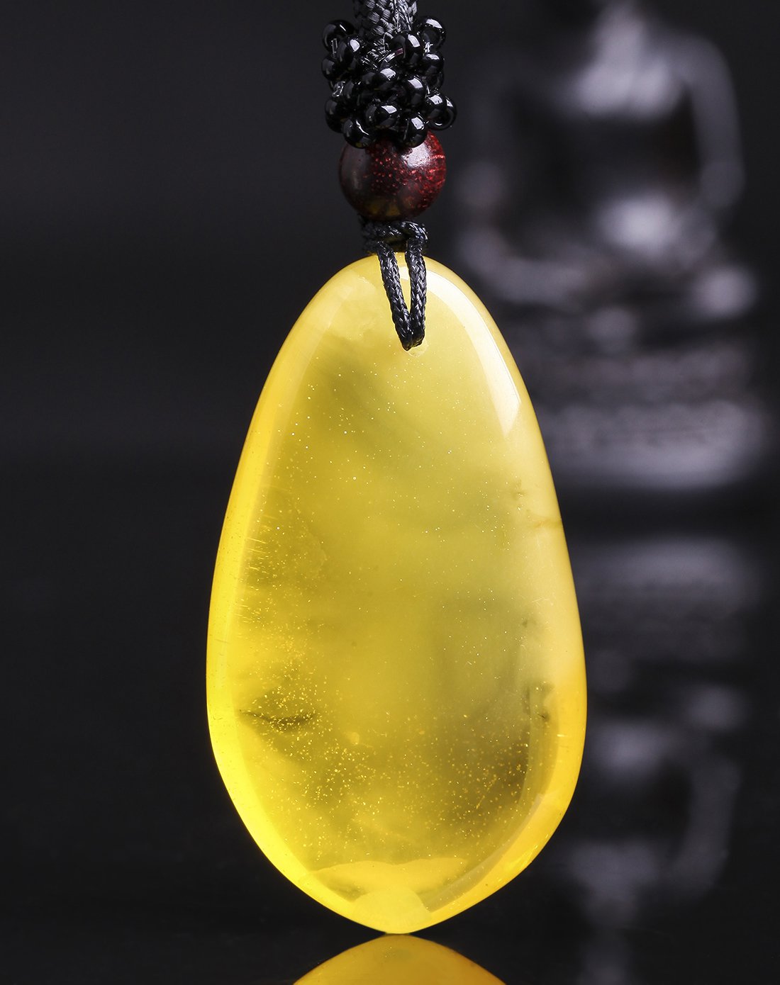 mary windsor 随形水滴透明金珀琥珀吊坠6.03g附证书