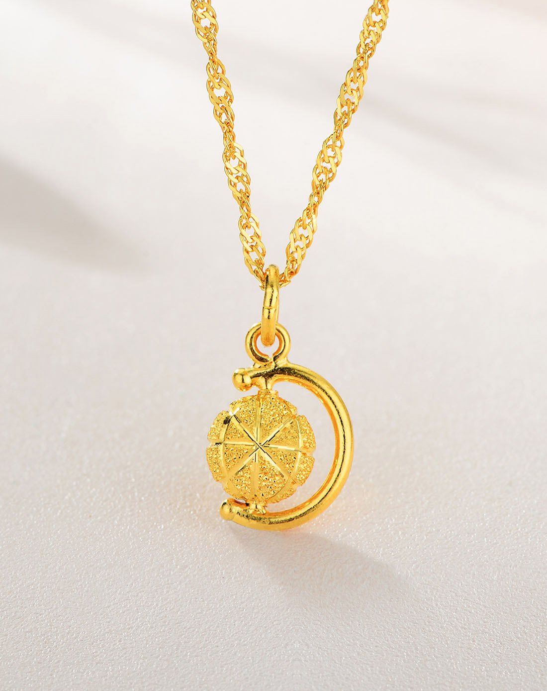 足金地球仪吊坠(赠挂绳)不含链约3.25克定价