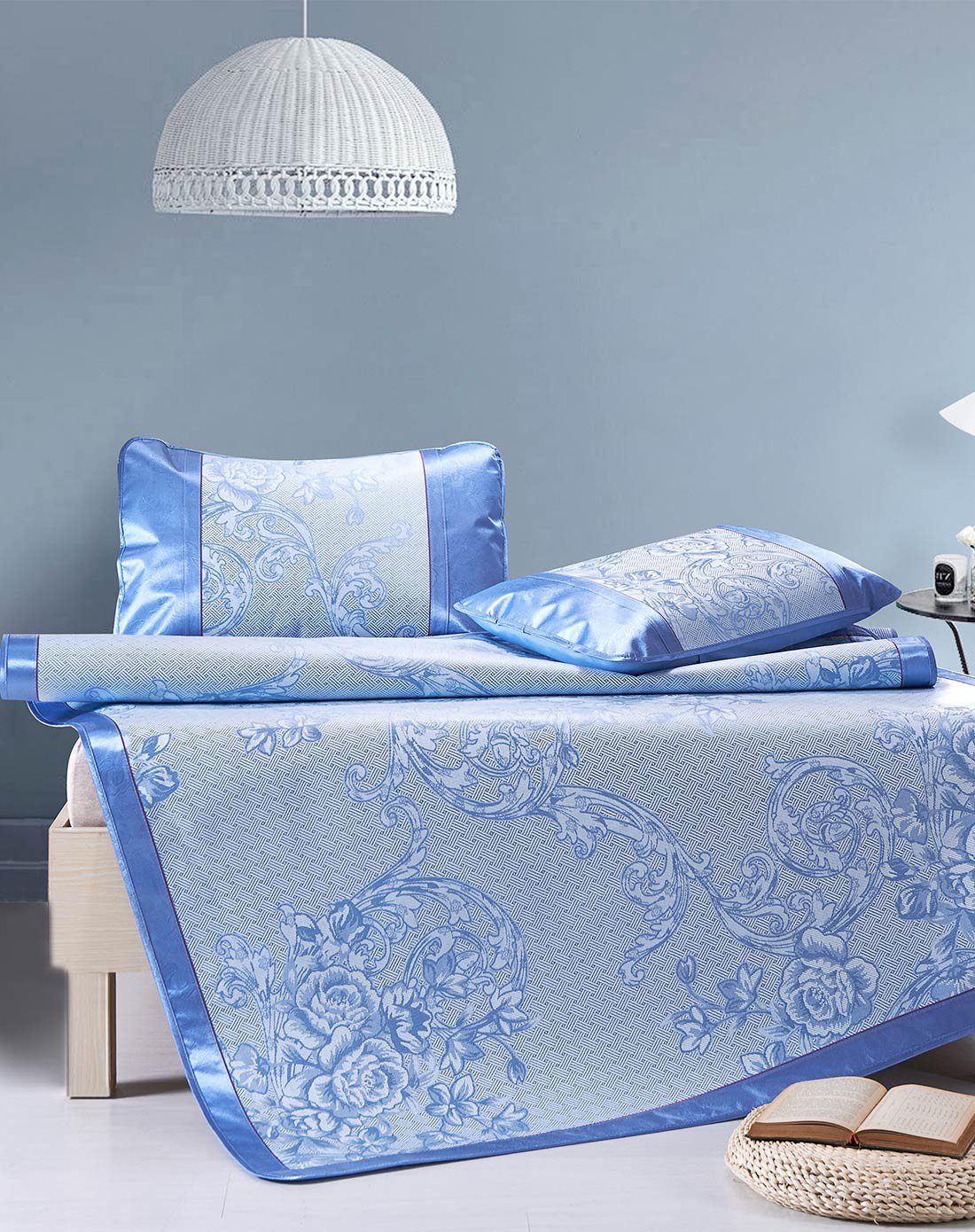 优家尤嘉防滑透气提花冰丝凉席三件套yj02114_唯品会