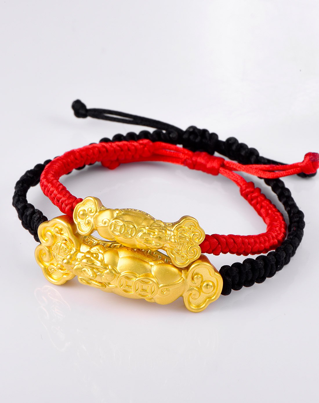 赛菲尔 如意貔貅硬足金情侣女款转运珠手链(送手绳/定价)