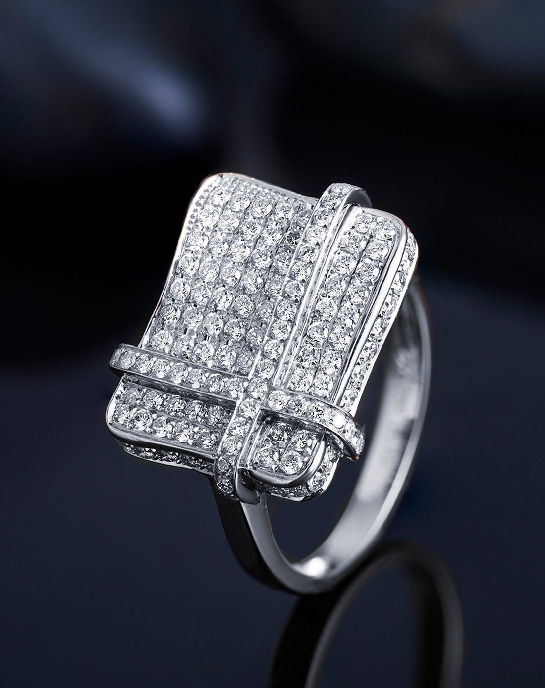 喜钻18k金共93分豪华群钻钻石女戒