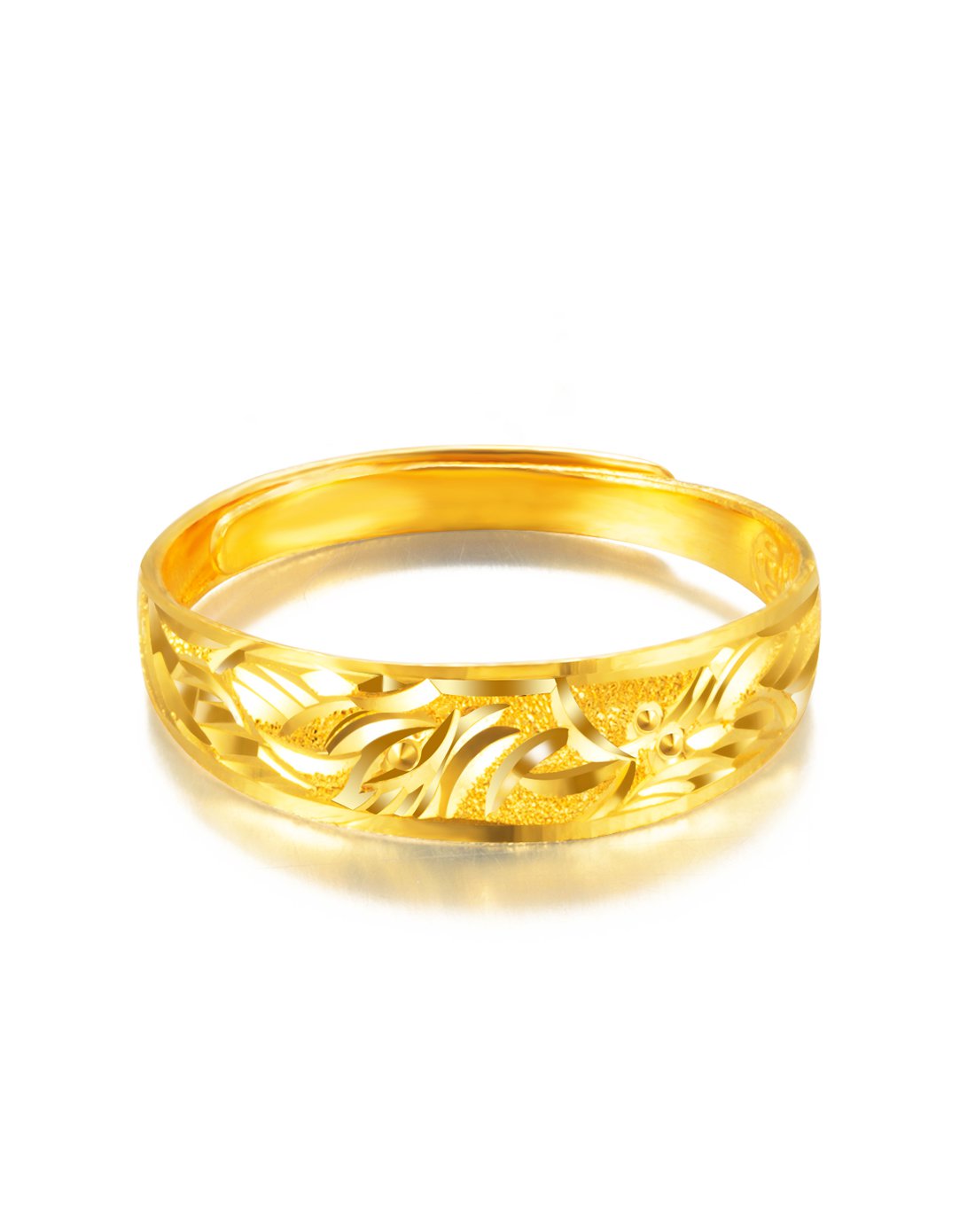 萃华 足金黄金戒指龙凤戒约4.51克计价