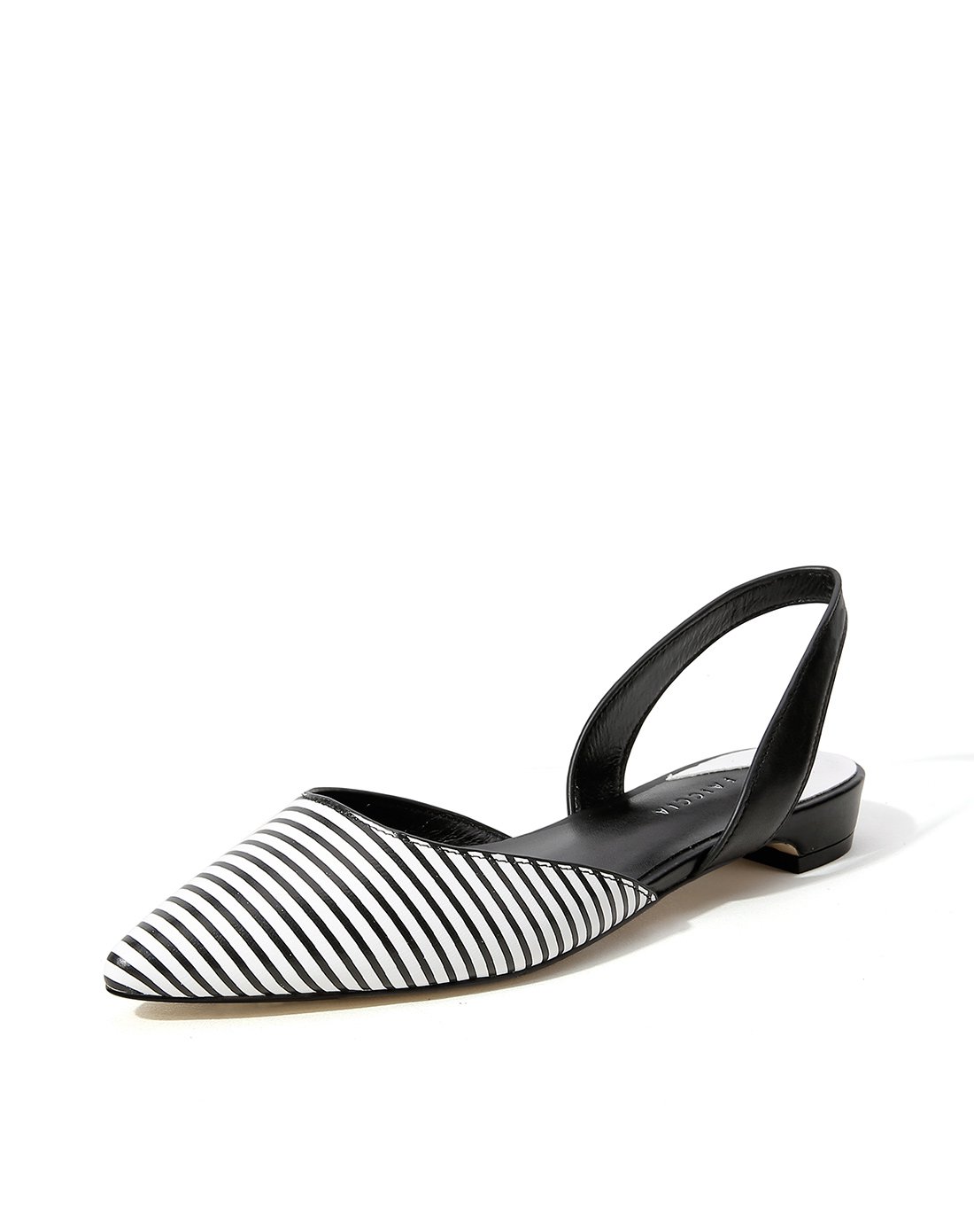 羊皮低跟平底后空单鞋