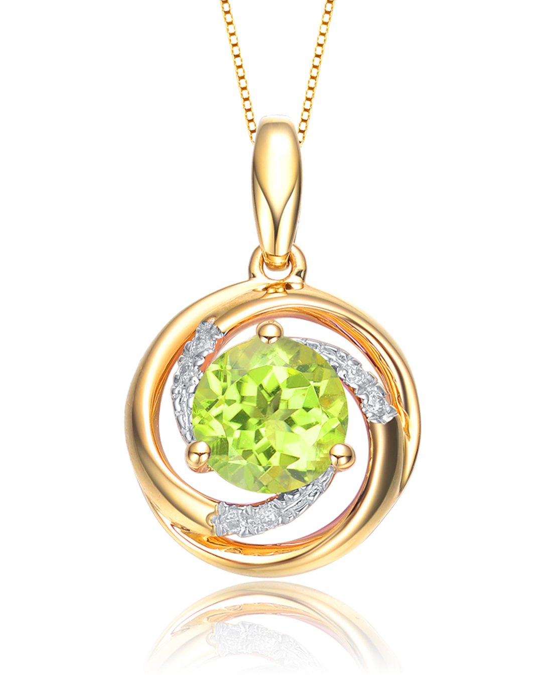 enzo 晶彩系列 18k黄金橄榄石吊坠