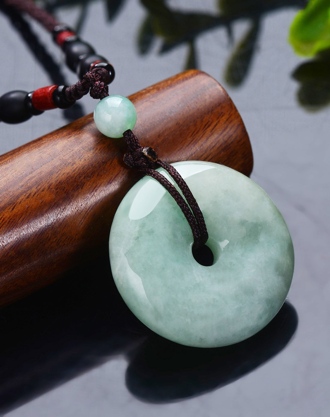 tamina 天然a货翡翠豆种事事顺利平安扣吊坠(附证书)无