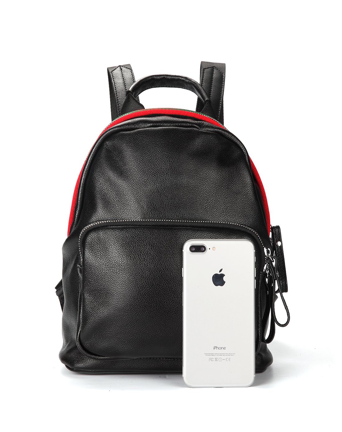 新款头层牛皮织布双肩包