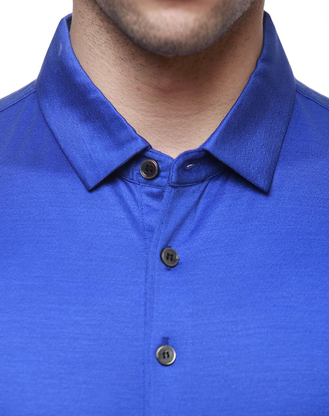 商务百搭 纯色商务经典短t蓝色