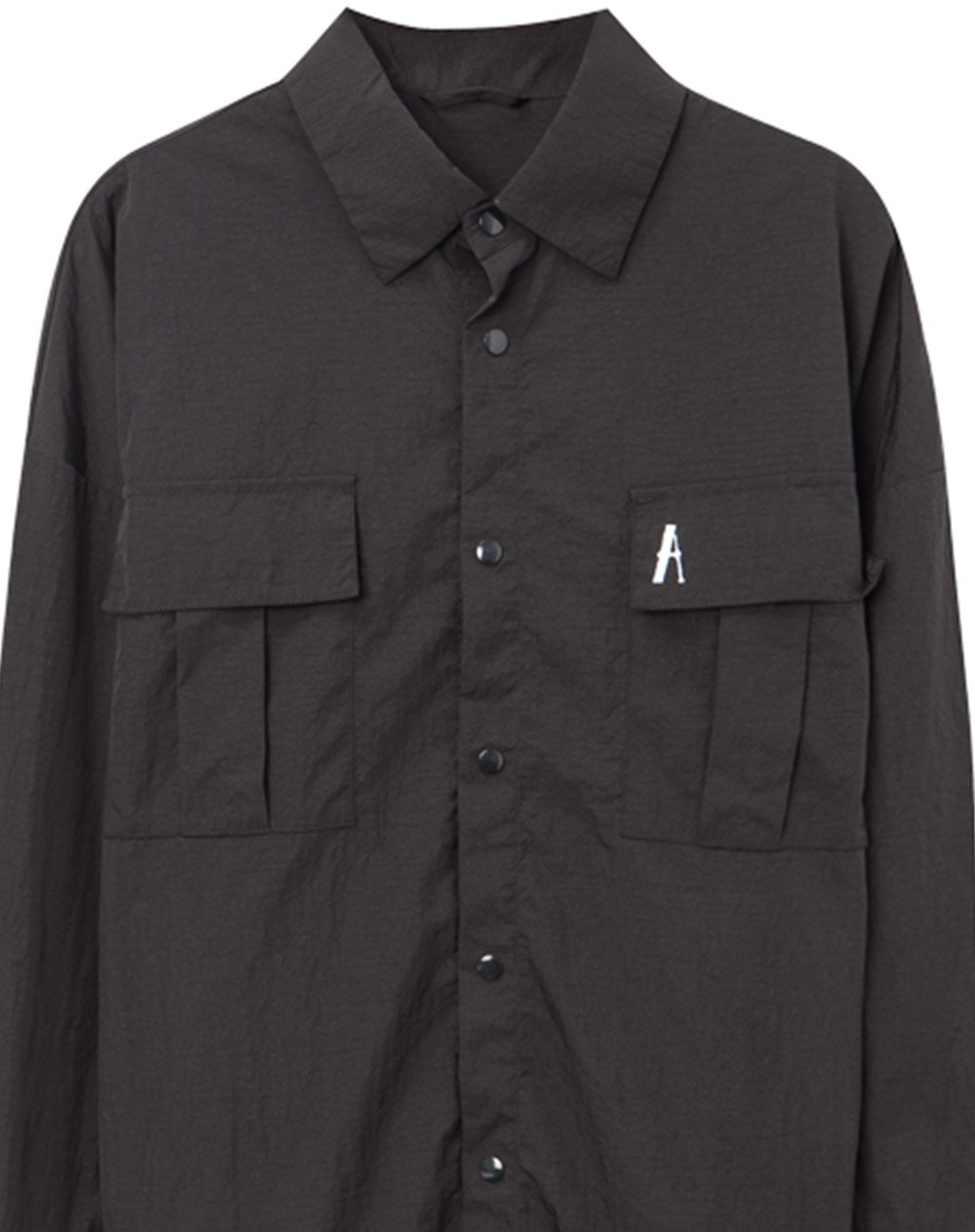 男化纤轻薄可收纳衬衫影黑