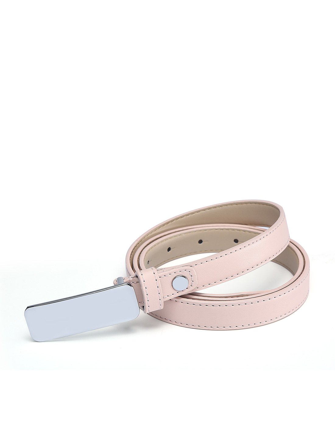 新款简约牛皮银色扣头时尚女式腰带
