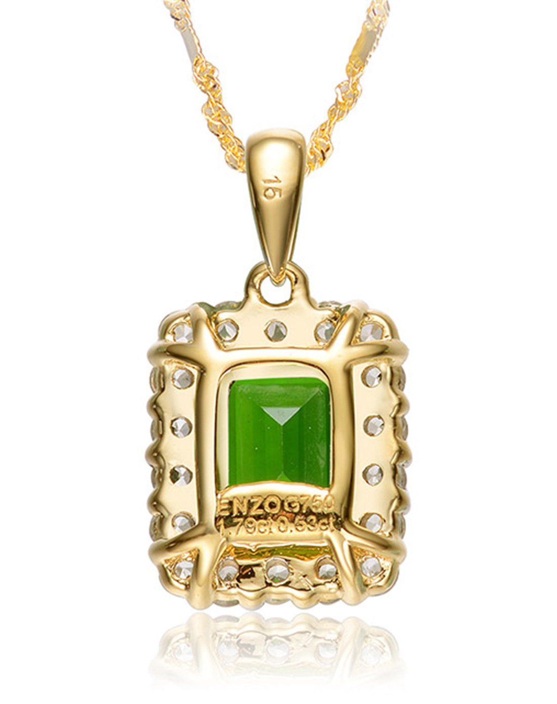 enzo 经典彩宝 18k黄金1.85克拉透辉石吊坠