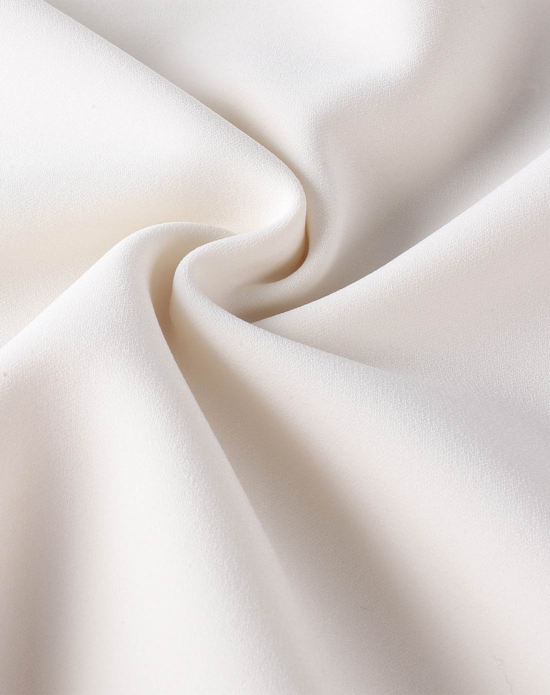 简约圆领纯色收腰气质连衣裙米白